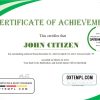 editable template, USA Certificate of Achievement template in Word and PDF format
