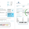 editable template, United Kingdom South Staffs Water utility bill template in Word and PDF format, 2 pages