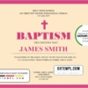 editable template, USA Baptism Certificate template in Word and PDF format