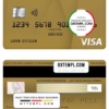 editable template, United Kingdom LHV bank visa gold credit card template in PSD format