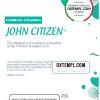 editable template, USA Baptism Certificate template in Word and PDF format, version 2