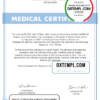 editable template, USA Hospital Medical certificate template in Word and PDF format