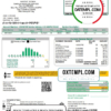 editable template, USA Rhode Island Pascoag Utility District utility bill template in Word and PDF format