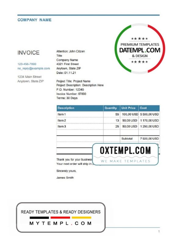 editable template, # choose mystic universal multipurpose good-looking invoice template in Word and PDF format, fully editable
