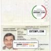 editable template, Namibia passport template in PSD format, fully editable
