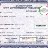 editable template, USA Iowa state birth certificate template in PSD format, fully editable