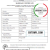 editable template, Australia Victoria marriage certificate template in Word format