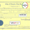 editable template, USA New Jersey state birth certificate template in PSD format, fully editable
