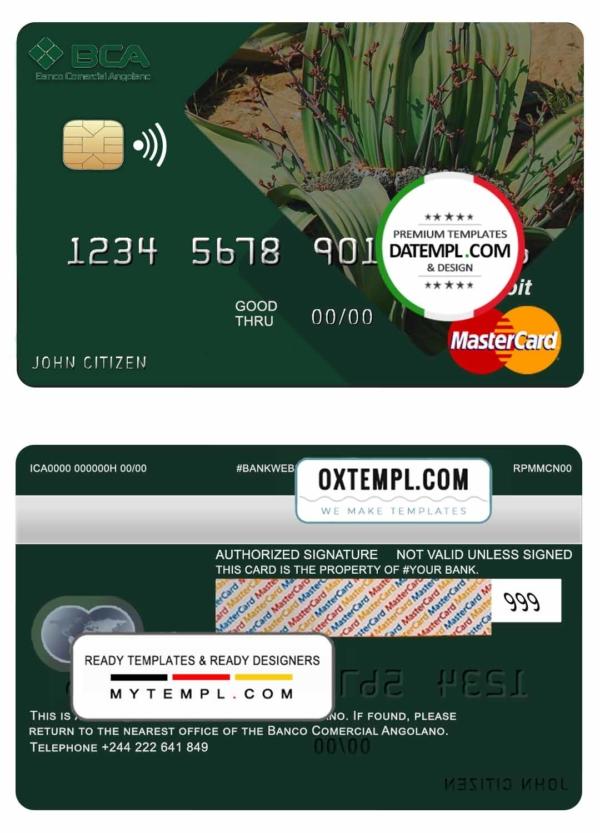 editable template, Angola Comercial Bank mastercard template in PSD format, fully editable