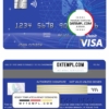 editable template, Barbados Republic Bank visa card template in PSD format, fully editable