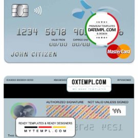 editable template, Belgium Keytrade bank mastercard template in PSD format, fully editable