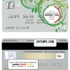 editable template, Belize State street bank visa card template in PSD format, fully editable