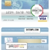 editable template, Benin Atlantique bank visa card template in PSD format, fully editable