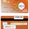 editable template, Bhutan Druk PNB bank visa card template in PSD format, fully editable