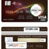 editable template, Bulgaria Post Bank visa credit card template in PSD format, fully editable