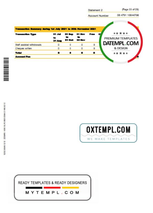 editable template, Australia Commonwealth bank statement template in Word and PDF format, 23 pages - Image 12
