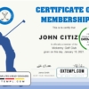 editable template, USA Golf Club Membership certificate template in Word and PDF format