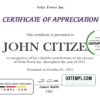 editable template, USA Employee Appreciation certificate template in Word and PDF format