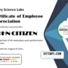 editable template, USA Employee Appreciation certificate template in Word and PDF format, version 2