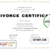 editable template, USA Divorce certificate template in Word and PDF format