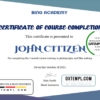 editable template, USA Course Completion certificate template in Word and PDF format