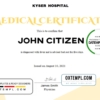editable template, USA Medical certificate template in Word and PDF format, version 2