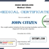 editable template, USA Medical certificate template in Word and PDF format