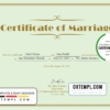 editable template, USA Marriage certificate template in Word and PDF format