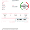 editable template, USA Lifeline Corporation invoice template in Word and PDF format, fully editable, version 2