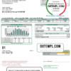 editable template, USA North Dakota Nodak Electric Cooperative utility bill template in Word and PDF format