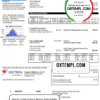 editable template, USA Ohio Vectren Energy utility bill template in Word and PDF format