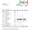 editable template, Albania Tirana bank statement template in .doc and .pdf format, fully editable