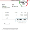editable template, USA MST Electricity Unit invoice template in Word and PDF format, fully editable