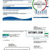editable template, USA The New York City Department of Environmental Protection (DEP) utility bill template in Word and PDF format