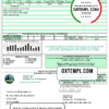 editable template, USA Tennessee Mountain Electric Cooperative, Inc. (MEC) utility bill template in Word and PDF format