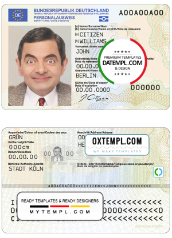 editable template, Germany ID template in PSD format, fully editable, with all fonts (2021 - present)