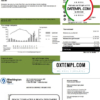 editable template, USA Washington Gas (WGL) utility bill template in Word and PDF format
