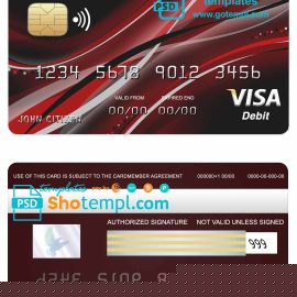 editable template, Canada Nova bank visa card template in PSD format, fully editable