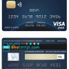 editable template, Colombia BBVA bank visa debit card template in PSD format, fully editable