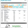 editable template, Grenada Republic bank statement template in Word and PDF format