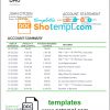 editable template, Guinea-Bissau Banco da Africa Ocidental proof of address bank statement template in Word and PDF format