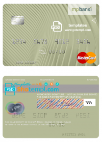 editable template, Iceland MP Banki mastercard template in PSD format, fully editable