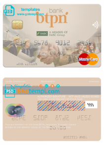 editable template, Indonesia Bank BTPN mastercard template in PSD format, fully editable