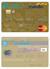 editable template, Indonesia Bank Mandiri mastercard template in PSD format, fully editable
