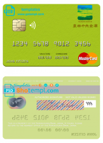 editable template, Japan Norinchukin Bank mastercard fully editable template in PSD format