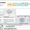 editable template, Kyrgyzstan Optima Bank statement template in Word and PDF format