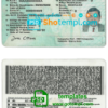 Mozambique driver license PSD template