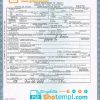 editable template, USA Texas state death certificate template in PSD format, fully editable, version 2