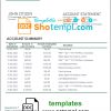 editable template, Denmark Jyske bank statement template in Word and PDF format