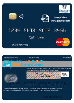 editable template, Dominica Barnett Capital Bank mastercard template in PSD format